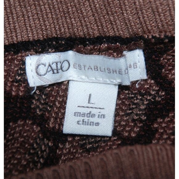 Cato Brown Leopard Animal Print Sweater Dress Size L Sexy Bodycon V-neck Stretch - Picture 7 of 8